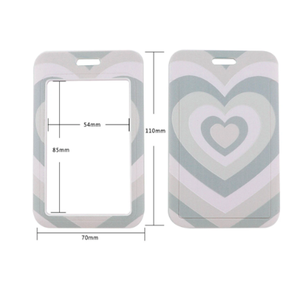 Lanyard y Porta credencial Corazones Gris