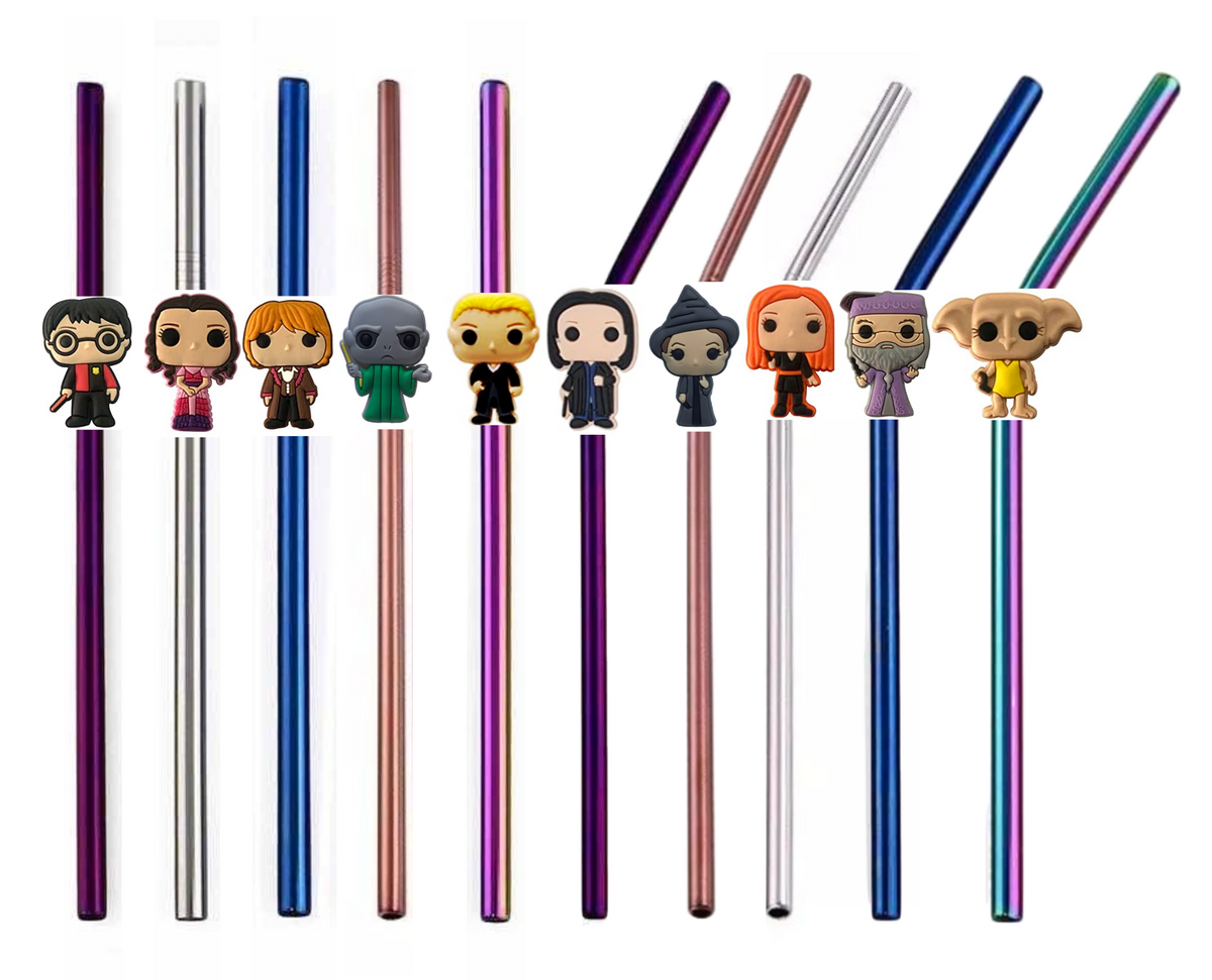 Set Popote metalico con straw topper 5mm