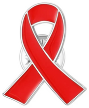 Cargar imagen en el visor de la galería, Pin lazo rojo apoyo a la lucha contra el VIH
