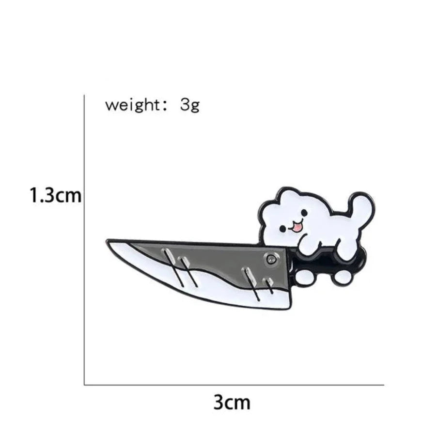 Pin Gato con cuchillo