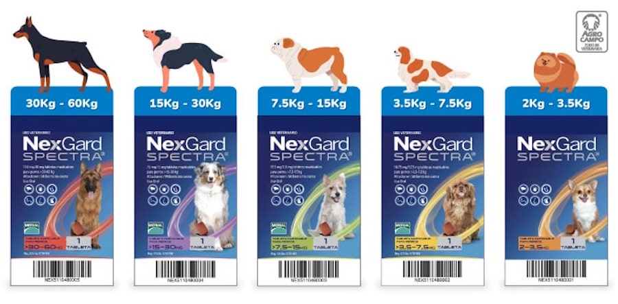 Nexgard Spectra 3 tabletas masticables SPECTRA XL 30-60 kg