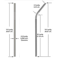 Cargar imagen en el visor de la galería, Popote de acero Inoxidable 20oz recto