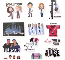 Cargar imagen en el visor de la galería, Paquete Stickers Grey´s Anatomy - Yukawaii