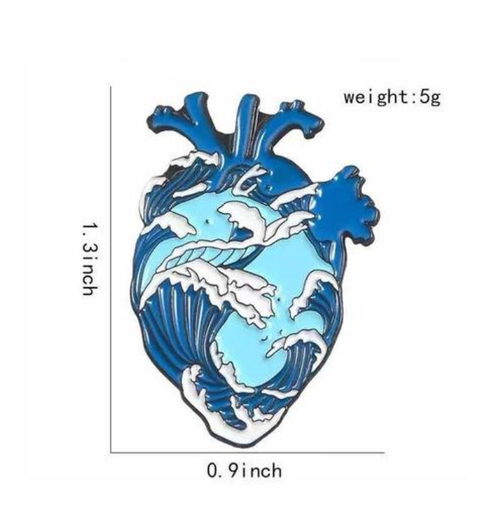 Pin Corazón Olas