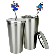 Cargar imagen en el visor de la galería, Set Popote metalico con straw topper 5mm
