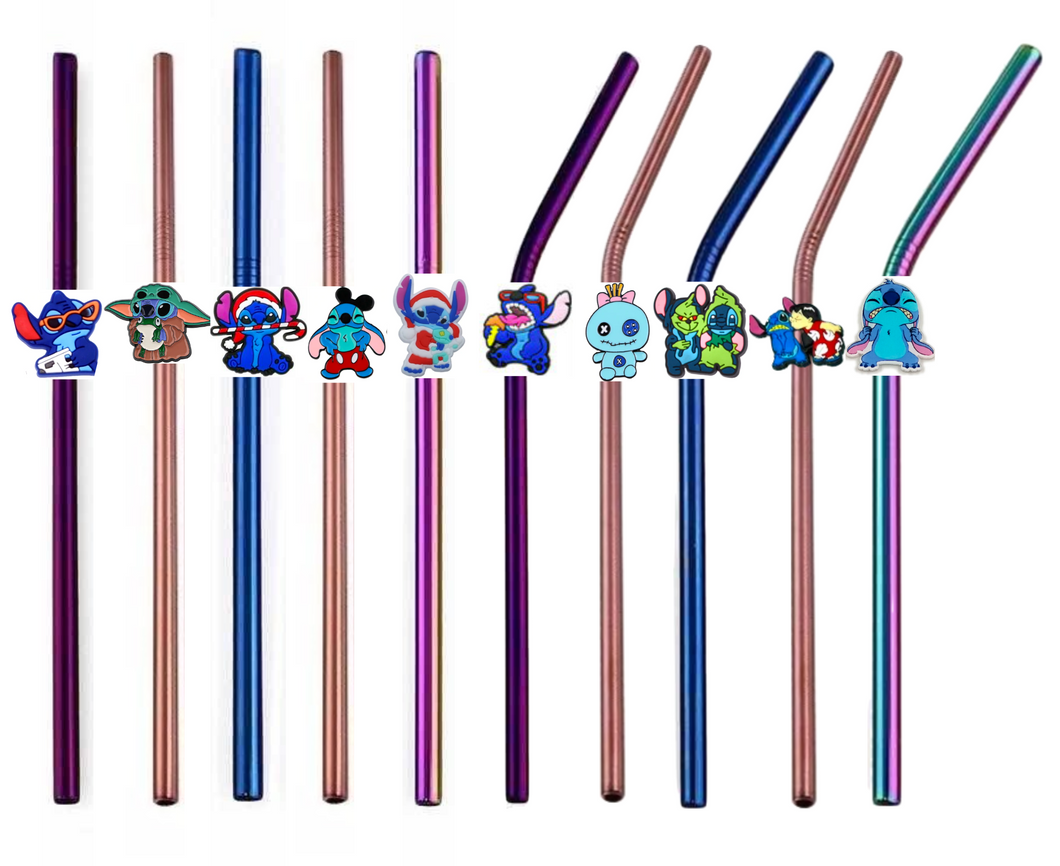 Set Popote metalico con straw topper 5mm