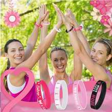 Cargar imagen en el visor de la galería, Pulsera Lazo rosa lucha contra el cancer de mama
