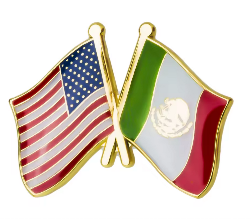 Pin Bandera Mexico y Estados Unidos