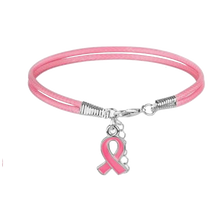 Cargar imagen en el visor de la galería, Pulsera Lazo rosa lucha contra el cancer de mama
