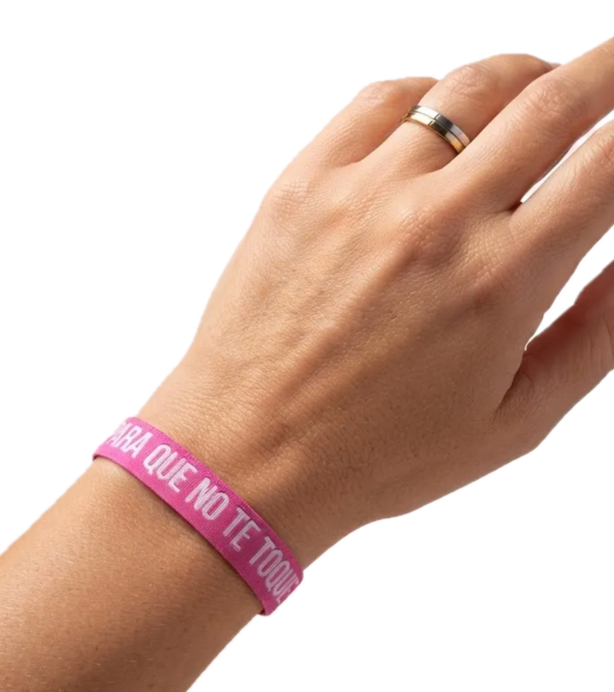 Pulsera Lazo rosa con broche