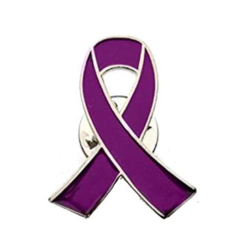 Pin lazo morado lucha contra la violencia de genero / Alzheimer