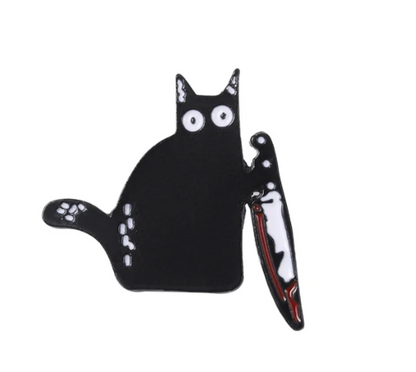 Pin Gato con cuchillo
