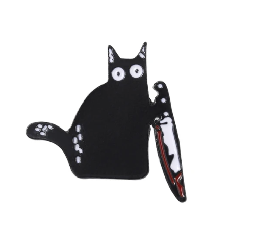 Pin Gato con cuchillo