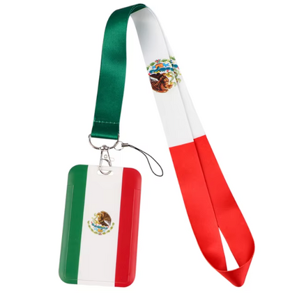 Lanyard y Porta credencial Bandera de Mexico