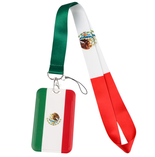 Lanyard y Porta credencial Bandera de Mexico