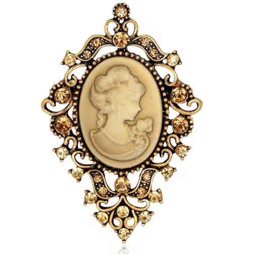 Camafeo broche dorado vintage