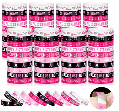 Pulsera Lazo rosa lucha contra el cancer de mama de papel