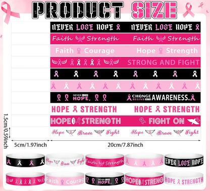 Pulsera Lazo rosa lucha contra el cancer de mama de papel