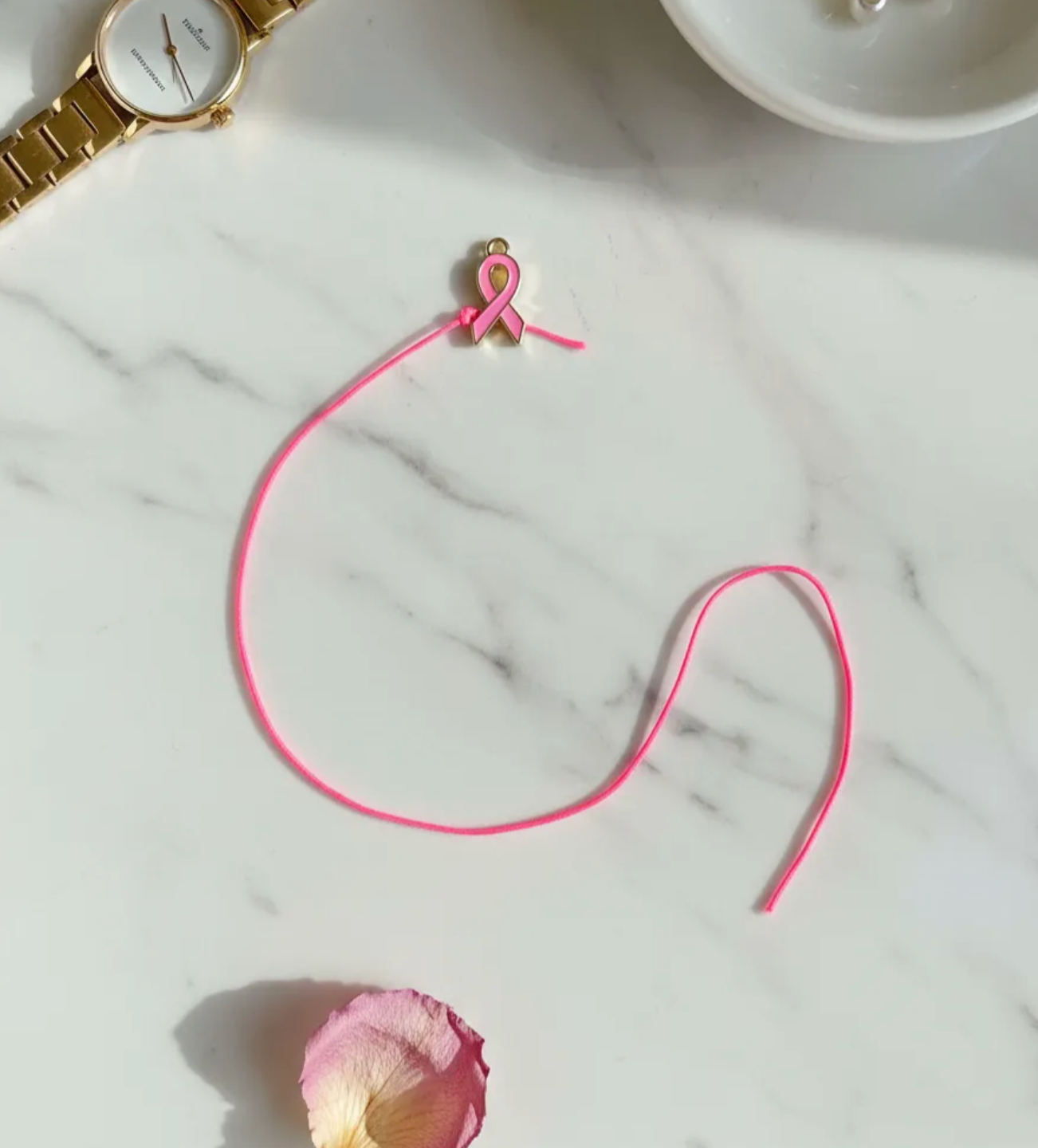 Pulsera Lazo rosa lucha contra el cancer de mama