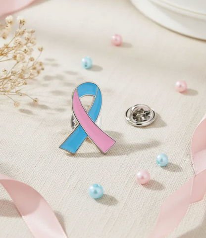 Pin lazo rosa azul
