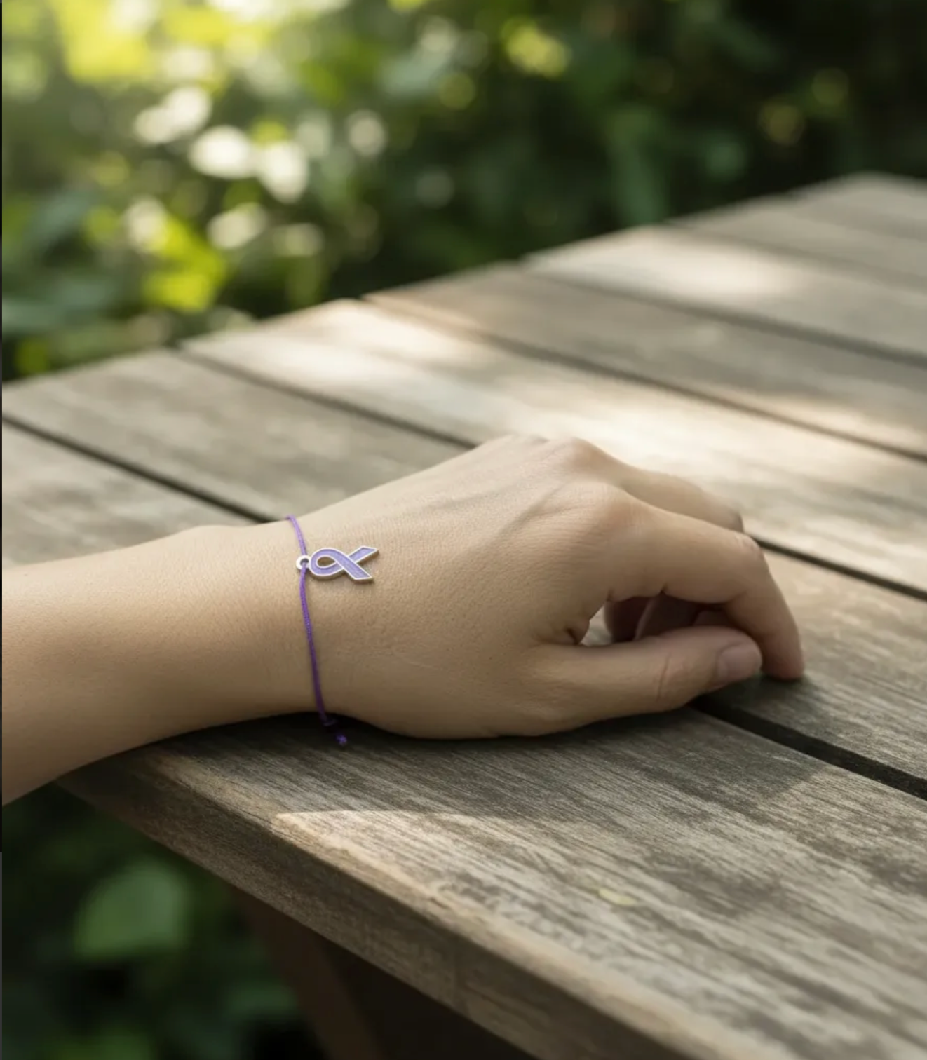 Pulsera Lazo morado con dije