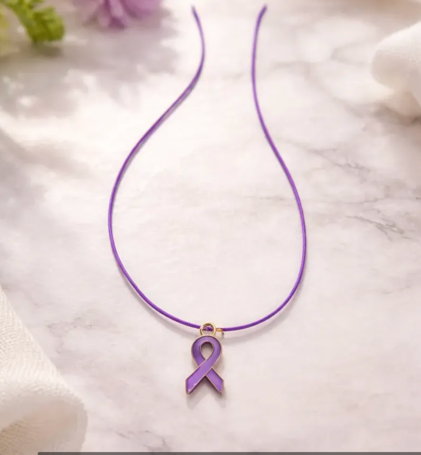 Pulsera Lazo morado con dije