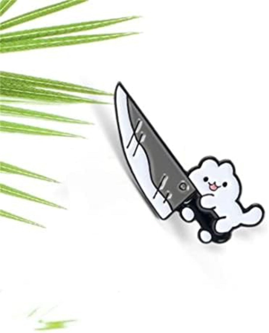 Pin Gato con cuchillo