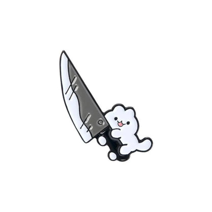 Pin Gato con cuchillo