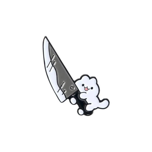 Pin Gato con cuchillo
