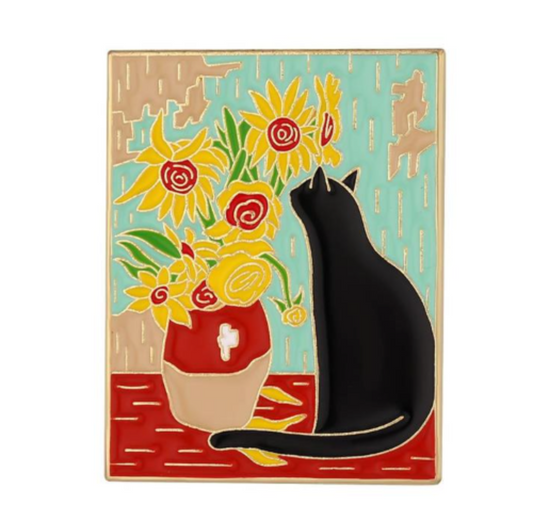 Pin Gato girasoles