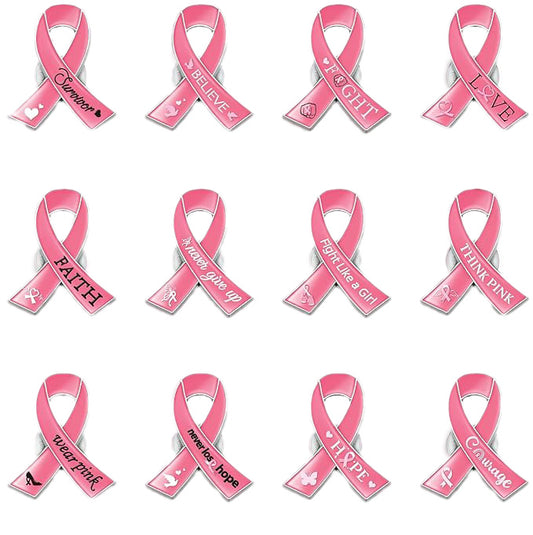 Set Pin lazo rosa lucha contra el cancer de mama