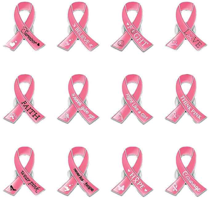 Set Pin lazo rosa lucha contra el cancer de mama