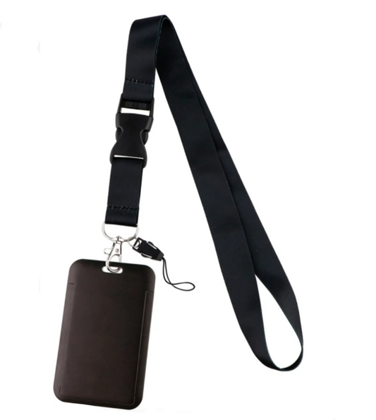 Lanyard y Porta credencial Negro