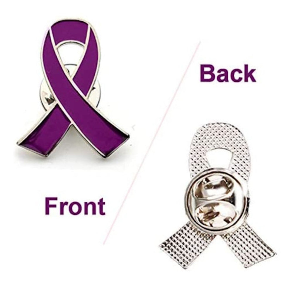 Pin lazo morado lucha contra la violencia de genero / Alzheimer