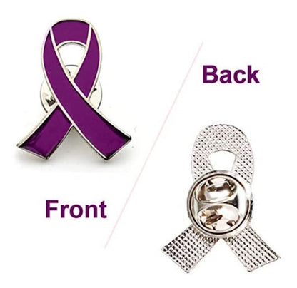 Pin lazo morado lucha contra la violencia de genero / Alzheimer