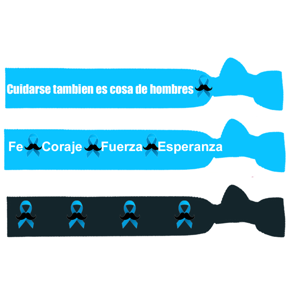 Set 3 Pulsera Lazo azul cancer de prostata