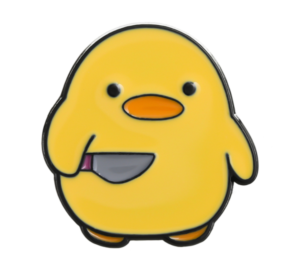 Pin Pollito con cuchillo