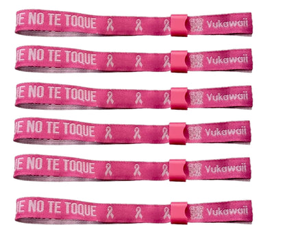 Pulsera Lazo rosa con broche