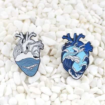 Pin Corazón Olas