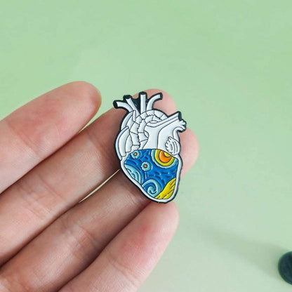 Pin Corazón Noche estrellada
