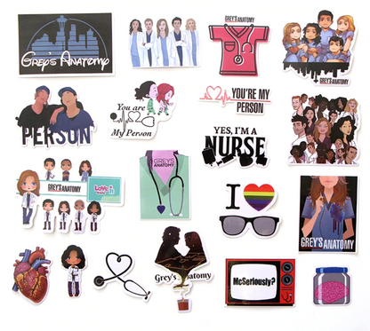 Paquete Stickers Grey´s Anatomy - Yukawaii