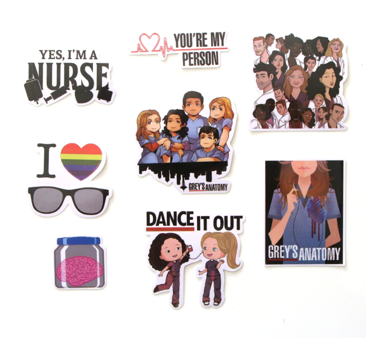 Paquete Stickers Grey´s Anatomy - Yukawaii