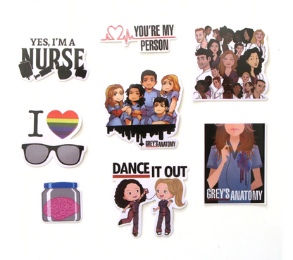 Paquete Stickers Grey´s Anatomy - Yukawaii