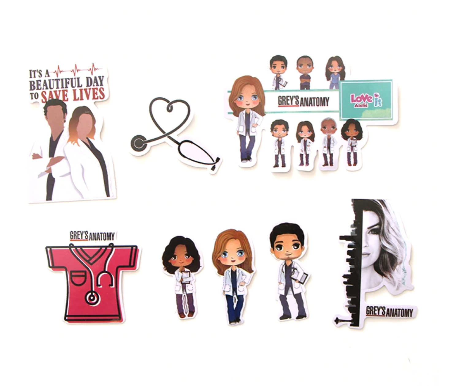 Paquete Stickers Grey´s Anatomy - Yukawaii