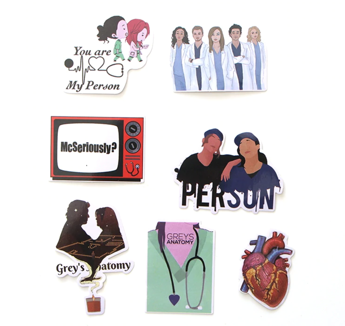 Paquete Stickers Grey´s Anatomy - Yukawaii