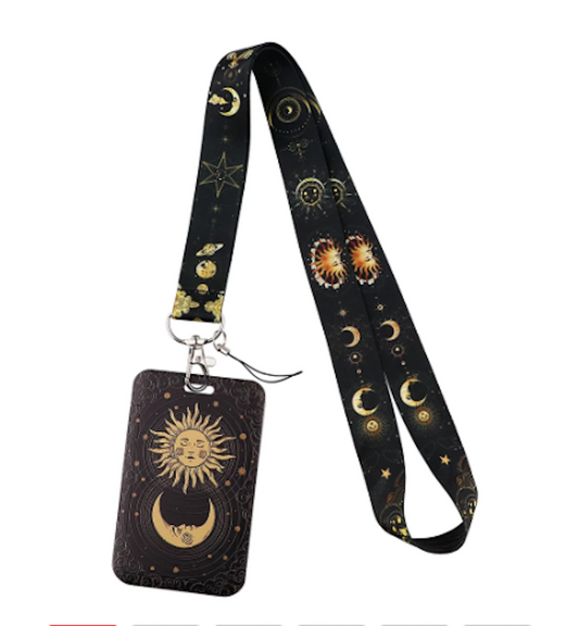 Lanyard y Porta credencial Lunas y estrellas - Yukawaii
