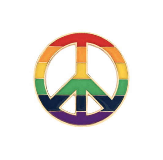 Pin Corazón Peace Arcoiris