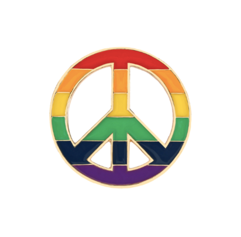 Pin Corazón Peace Arcoiris
