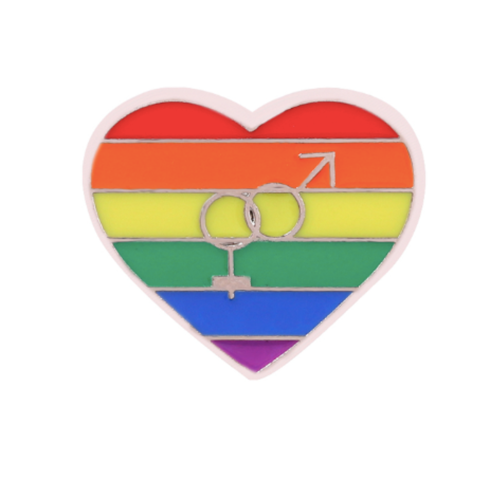 Pin Corazón Arcoiris