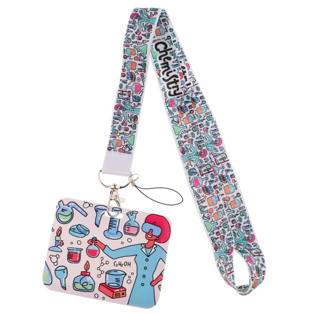 Lanyard y Porta credencial Quimica Laboratorio